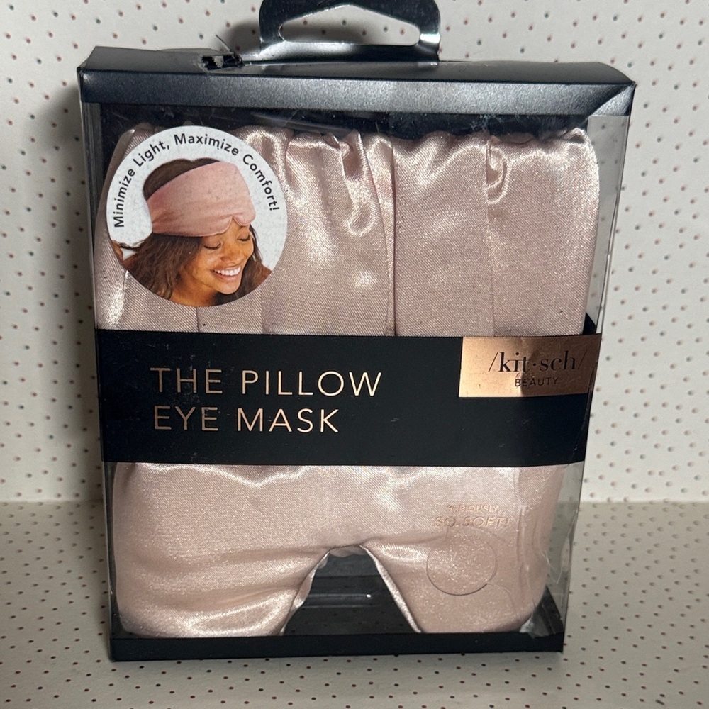 Kitsch Satin Pillow Eye Mask in Blush